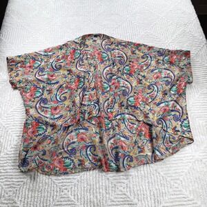 Windsor Womens Kimono Style Open Front Floral Paisley Print Lightweight Top Boho